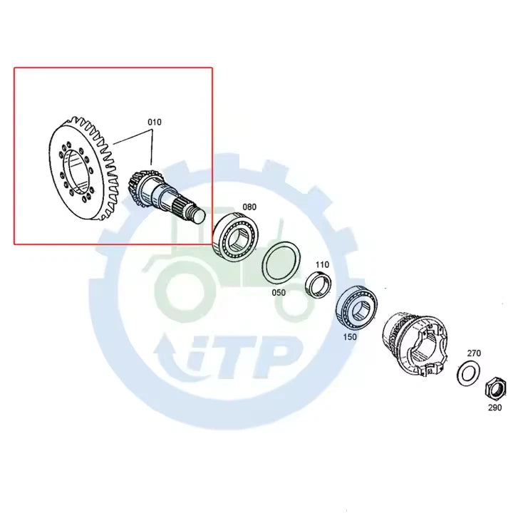 AT171644 Bevel Gear Set 11/32 Suitable for John Deere 410E 210LE 410G 485E 310E