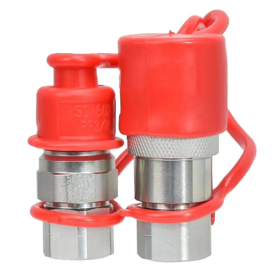 3/8" Flat Face Hydraulic Quick Connect Coupler Set , 3/8" NPT Thread FF38M-06N