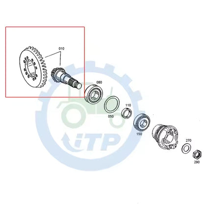 AT171644 Bevel Gear Set 11/32 Suitable for John Deere 410E 210LE 410G 485E 310E
