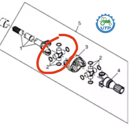 2 Unit Set RE271430 Universal Joint Cross Fits John Deere 5055E 5093E 5090EH