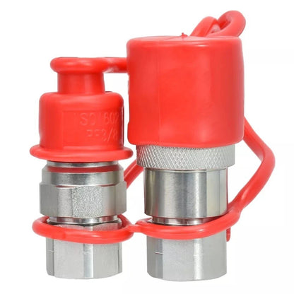 3/8" Flat Face Hydraulic Quick Connect Coupler Set , 3/8" NPT Thread FF38M-06N